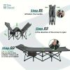 Camping Cot for Adults with Cushion and Pillow, Portable Folding Bed for Sleeping, Lightweight Tent cot with Carry Bag for Kids Supports 330 lbs