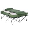Outsunny 2-Person Folding Camping Cot Portable Outdoor Bed Set with Sleeping Bag, Inflatable Air Mattress, Comfort Pillows and Carry Bag, Soft and Com