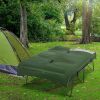 Outsunny 2-Person Folding Camping Cot Portable Outdoor Bed Set with Sleeping Bag, Inflatable Air Mattress, Comfort Pillows and Carry Bag, Soft and Com